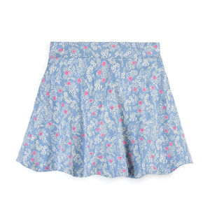 Mightly Girls Blue Floral Skirt size: 2-5T